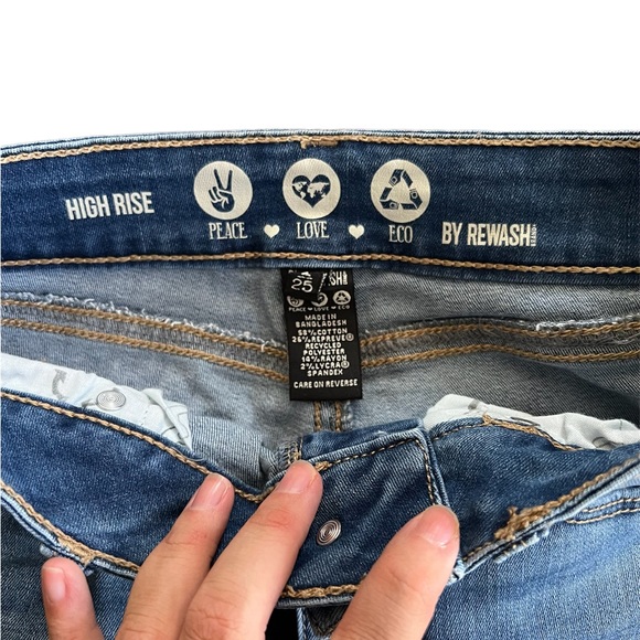 Rewash High Rise Distressed Jeans 25 - Picture 4 of 4